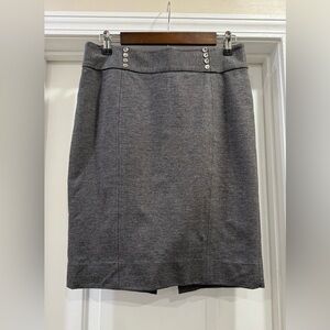 White House Black Market Gray Pencil Skirt Knee-Length
